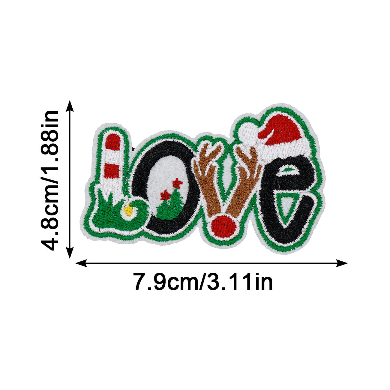 Wholesale Christmas embroidery patch Christmas cloth patch HOHOHO MERRYCHRISAMAS clothing accessories hot stamping label